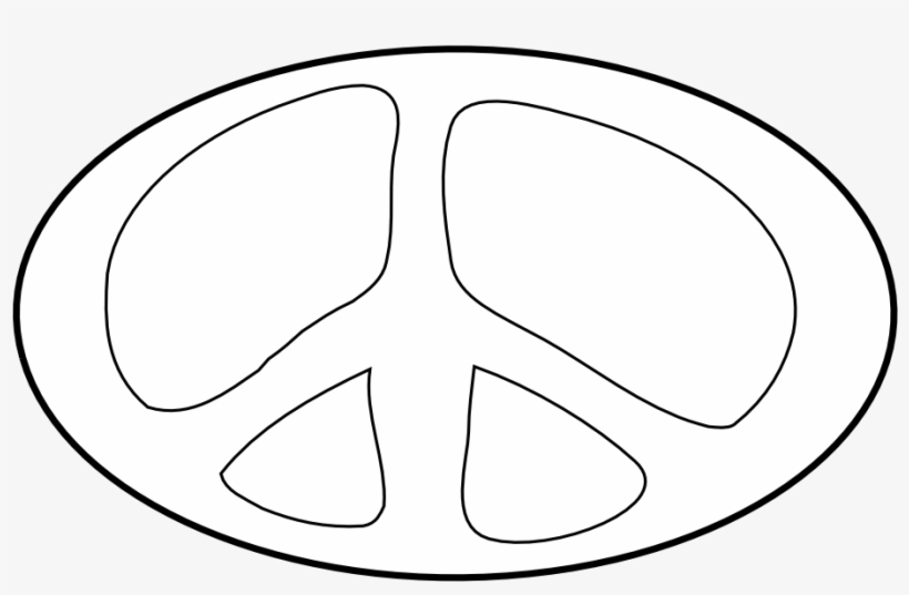 Peace Sign 22 Black White Line Art Christmas Xmas Peace - Circle, transparent png download