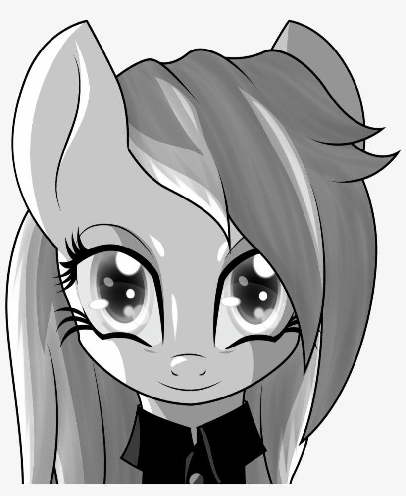 An-m, Black And White, Clothes, Earth Pony, Face, Female, - Cartoon, transparent png download