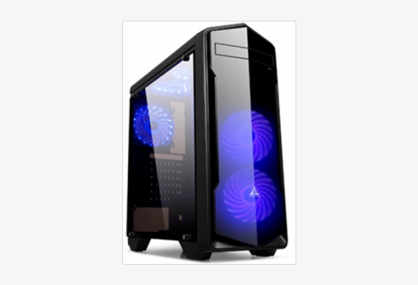 Golden Field 6021b Full Transparent Window Gaming Casing - Armaggeddon T5x Pro Black, transparent png download