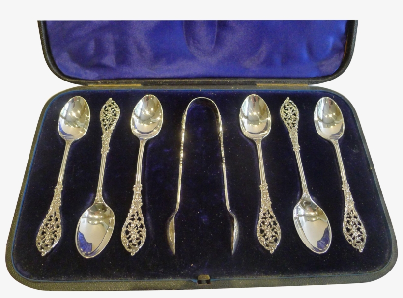 Magnificent Set English Sterling Silver Spoons By William - Wooden Spoon, transparent png download