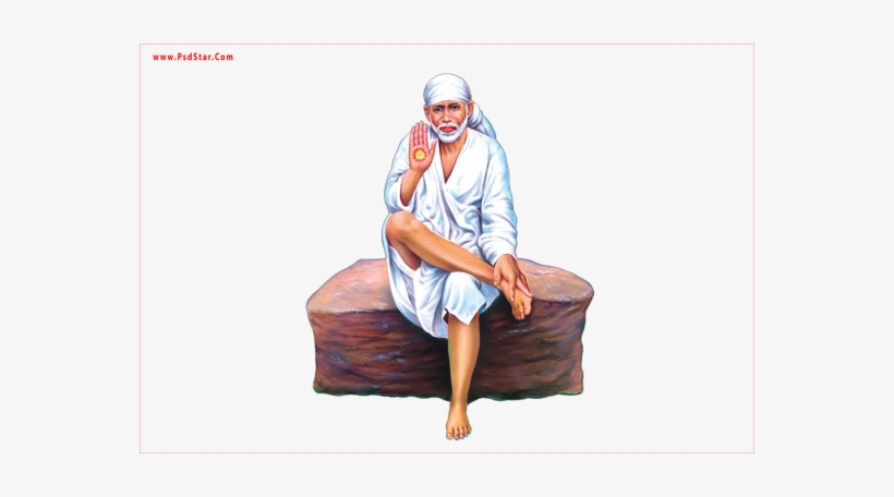 sai baba full sitting photo high resolution lord sai baba sitting on rock and lord brahma vishnu transparent png 564x376 free download on nicepng sai baba full sitting photo high