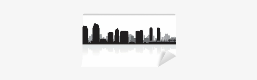 San Diego City Skyline Silhouette Wall Mural • Pixers® - San Diego Skyline Silhouette Vector, transparent png download