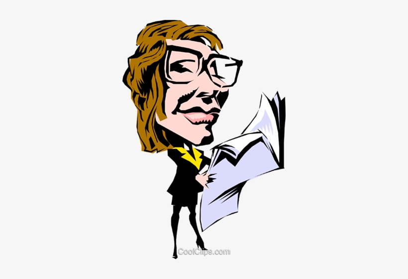 Cartoon Woman Reading Newspaper - Cartoon Reading Newspaper, transparent png download