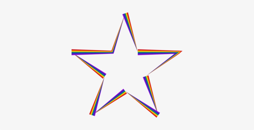 Star Rainbow Line Point Circle - Rainbow Star Png, transparent png download