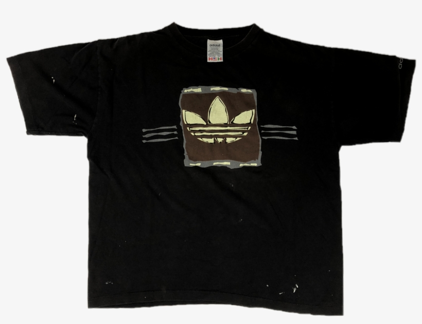 Adidas Trefoil Big Logo T-shirt - Baseball Tee, transparent png download