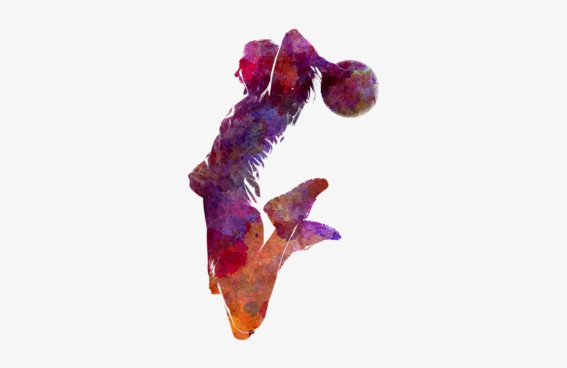 Click And Drag To Re-position The Image, If Desired - Young Woman Basketball Player 01 In Watercolor, transparent png download