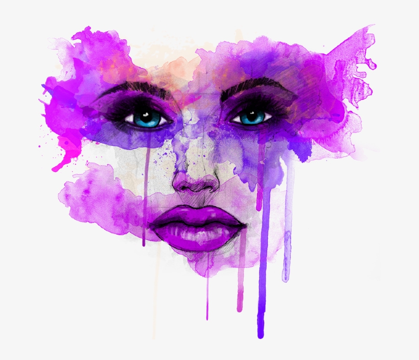 Mustafa Soydan Fashion Illustrations - Fashion Face Illustration Watercolor Png, transparent png download