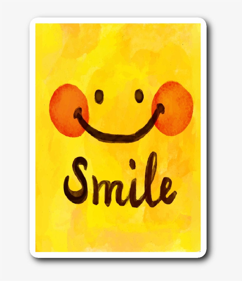 Watercolor Smile Motivational Sticker - Wow! Comic Book Font And Illustration On Green Keychain, transparent png download