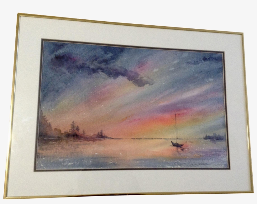 The Sun Has Just Set And The Colors Of The Transition - Watercolor Painting, transparent png download