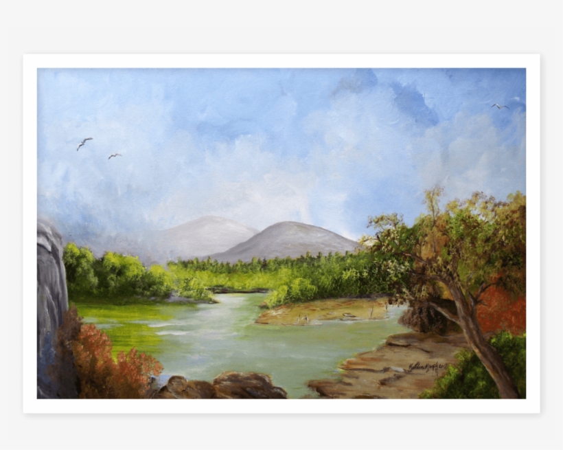 Kathleen Murphy Art Scene River Mountains Trees Ireland, transparent png download