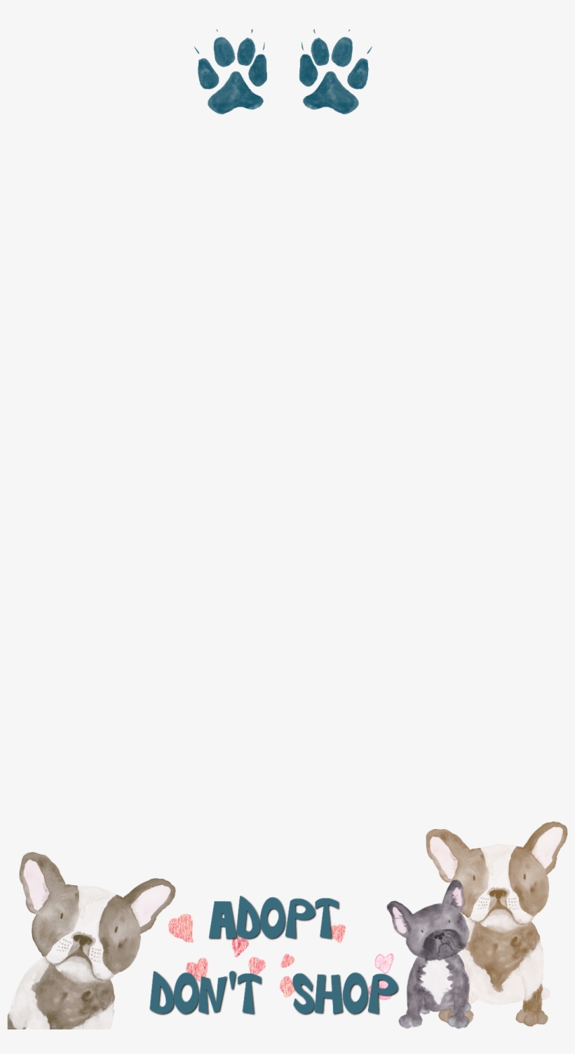 Snapchat Filters Clipart Animal - Cute Dog Father's Day Card - Watercolor French Bulldogs, transparent png download