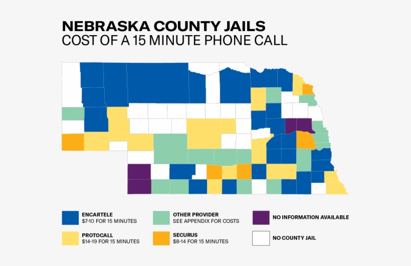 Map Of Nebraska Counties With Provider And Cost Range - Nebraska, transparent png download