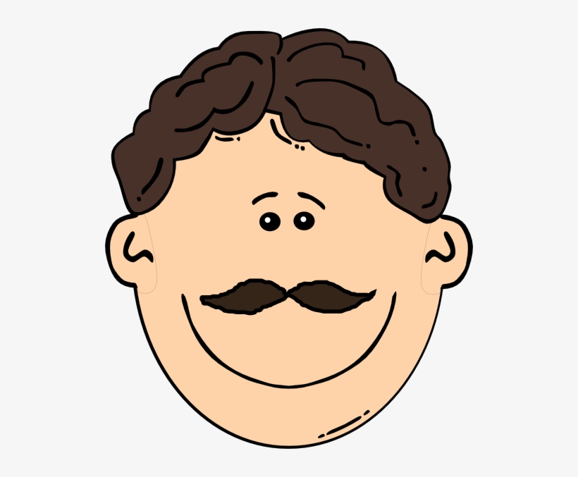 Smiling Brown Hair Man With Mustache Svg Clip Arts, transparent png download