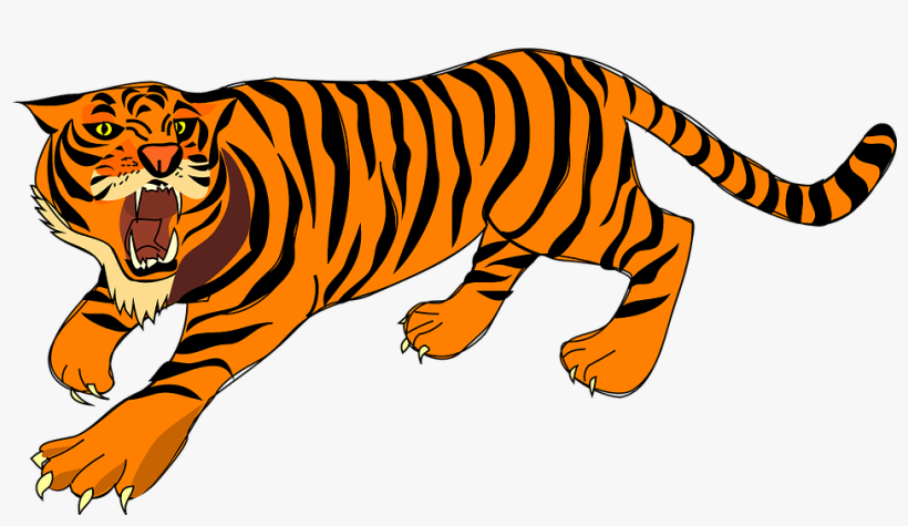 Tiger, Angry, Defense, Stripes, Loud - Tiger Clipart Free, transparent png download