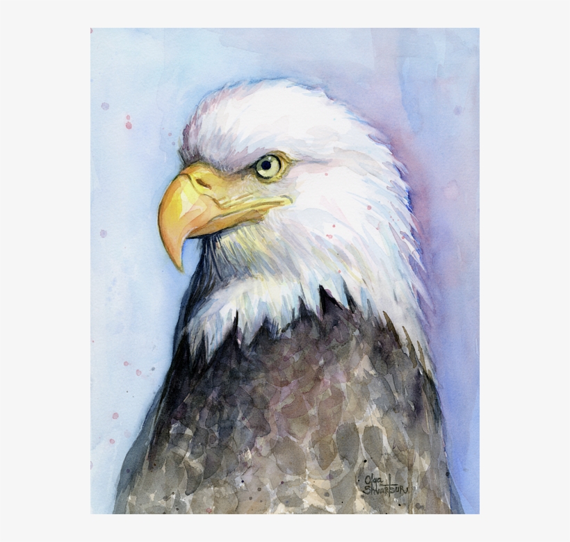 Click And Drag To Re-position The Image, If Desired - Eagle Watercolor, transparent png download
