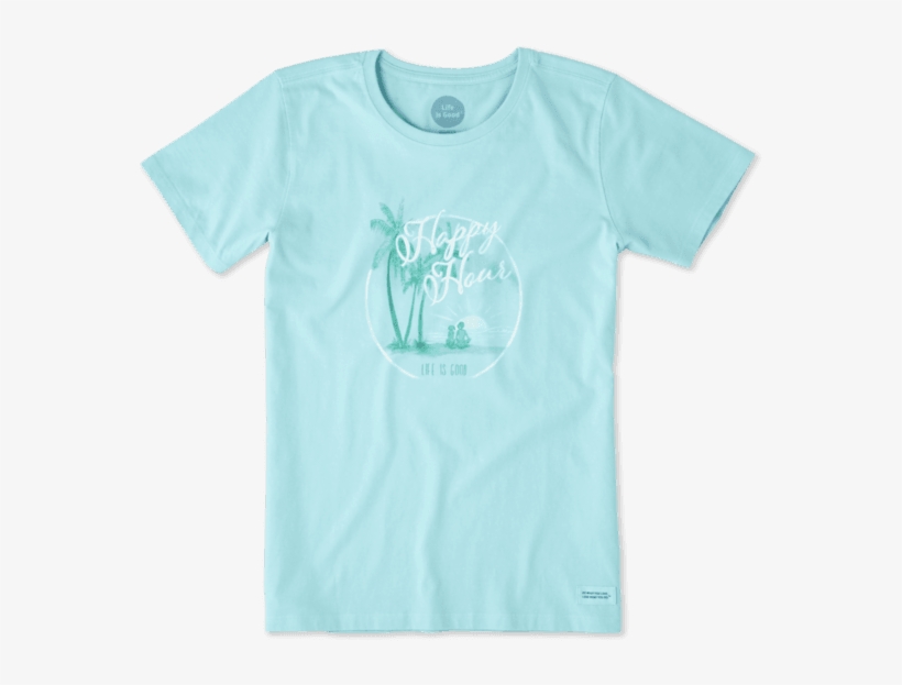 Women's Happy Hour Watercolor Crusher Tee - Active Shirt, transparent png download