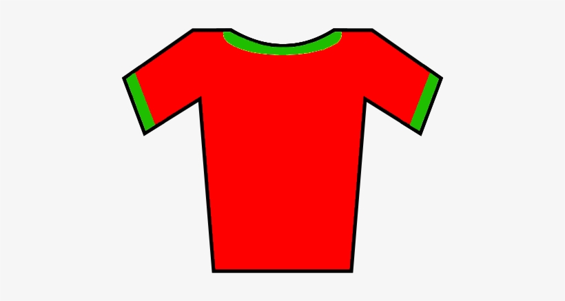 Soccer Jersey Red-green - Red T Shirt Cartoon, transparent png download