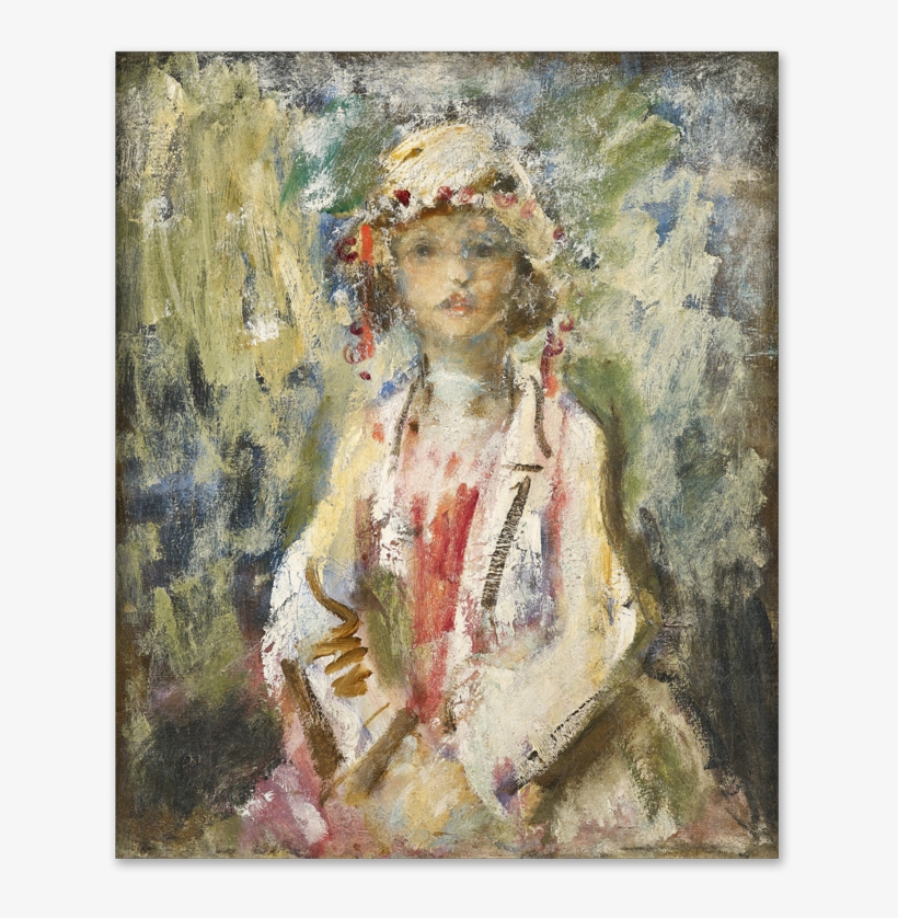Portrait Sketch Of A Young Girl In White, Possibly - Ambrose Mcevoy, transparent png download