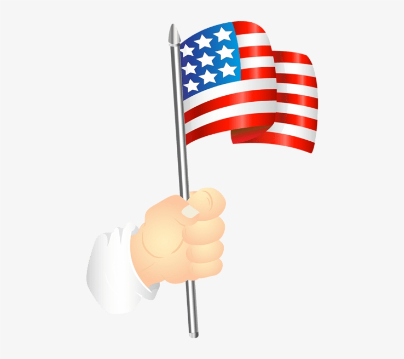 Hand With An American Flag Png Clip Art Image - Png Hand With Flag, transparent png download