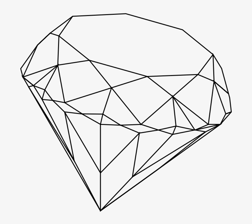 Diamond Line Diagram - Diamond Line Art, transparent png download