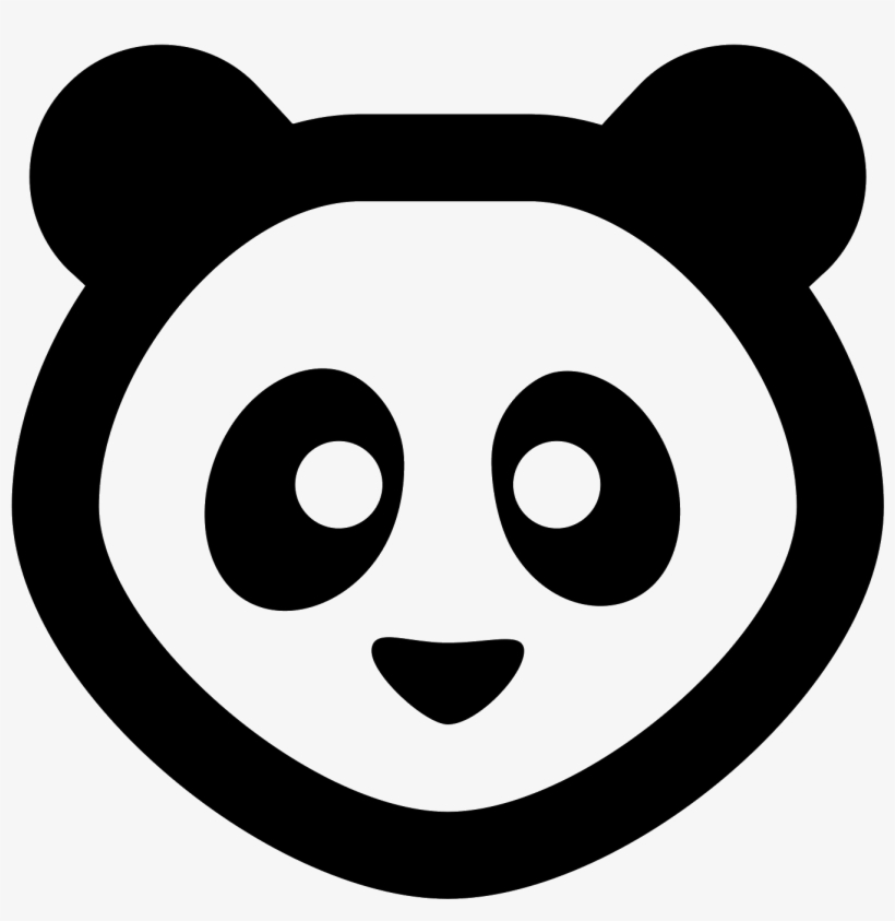 A Bear Shaped Head With Round Ears Near The Top Of - Icone Panda, transparent png download