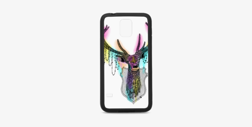 Watercolor Deer Head, Ornate Animal Drawing Rubber - Ornate Deer Tote Bag - 16" X 16", transparent png download