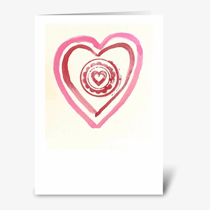 Multiple Hearts Greeting Card - Watercolor Painting, transparent png download