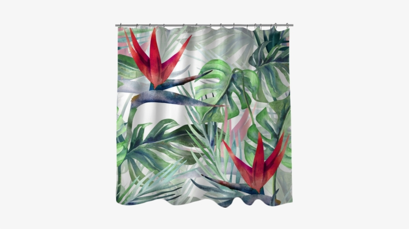 Exotic Plant Seamless Pattern - Watercolor Painting, transparent png download