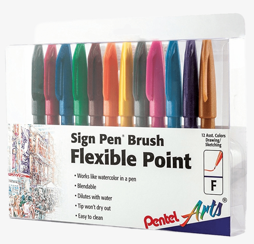 6pentel - Pentel Sign Brush Tip, transparent png download