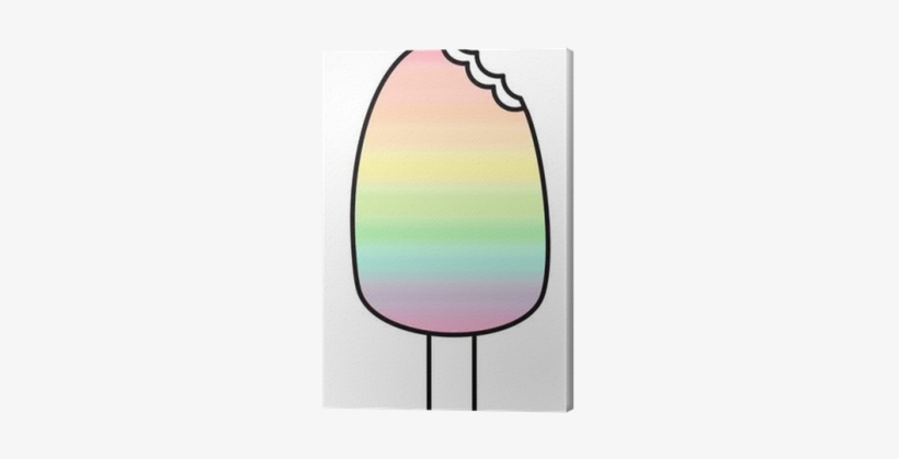 Cute Cartoon Rainbow Watercolor Bitten Ice Cream Illustration - Illustration, transparent png download