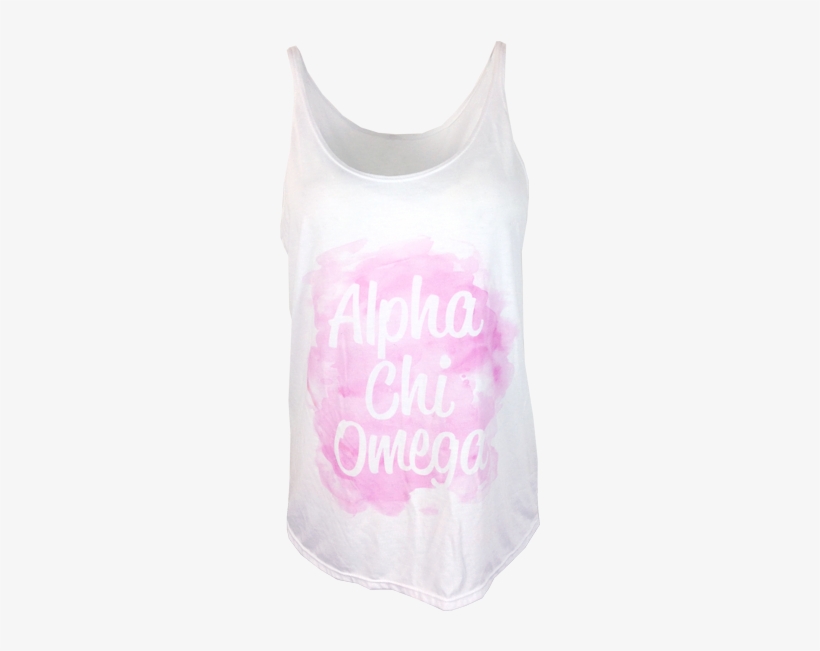 Alpha Chi Omega Pink Watercolor Tank - Active Tank, transparent png download
