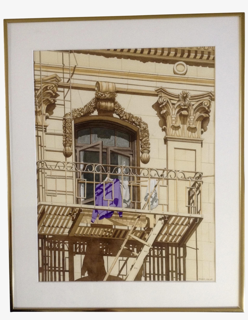 Dewey, Watercolor Painting Laundry Day In China Town - Architecture, transparent png download
