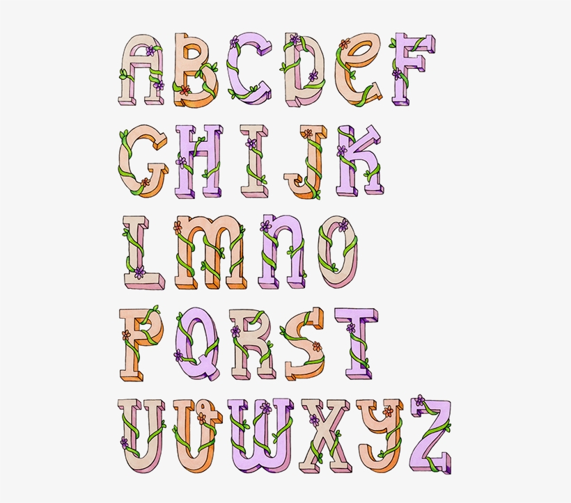 Watercolor Floral Alphabet, transparent png download