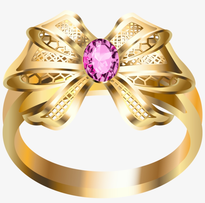 Gold Ring With Diamonds Png Image - Ring, transparent png download
