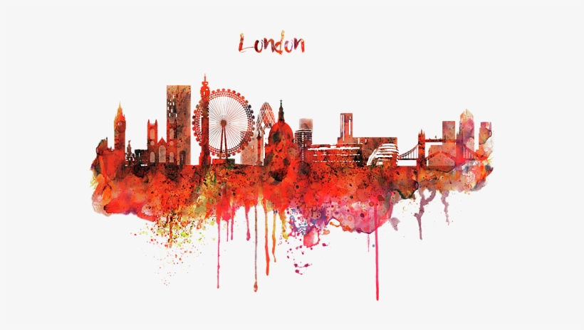 London Skyline Watercolor, transparent png download