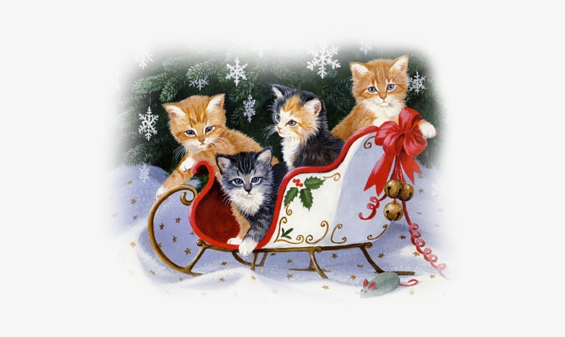 Sleigh Full Of Kittens Persisclaytonweirs Jg - Christmas Day, transparent png download