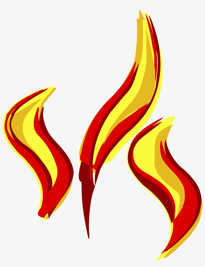Flame Clipart Large - Transparent Cartoon Flames, transparent png download