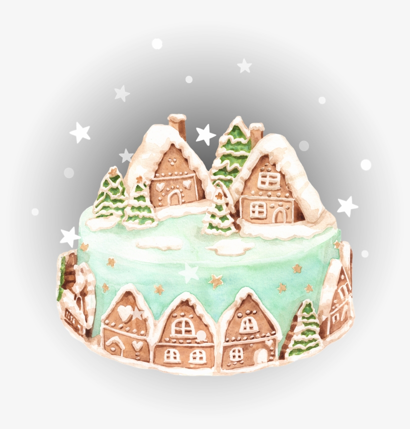 Watercolor - Gingerbread House, transparent png download