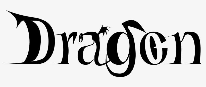 Vector Library Library Dragon By Blazingfirebug On - Dragon Typography, transparent png download