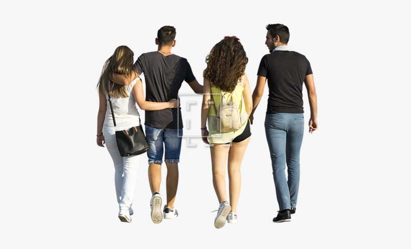 Group Of People Walking Png Svg Black And White Stock - Group People Walking Png, transparent png download
