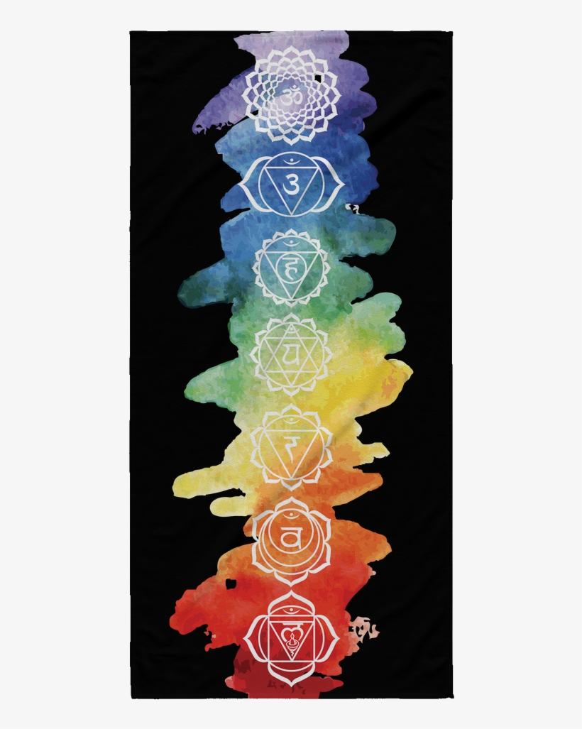 Chakra Watercolor Beach Towel - Watercolor, Florida, transparent png download