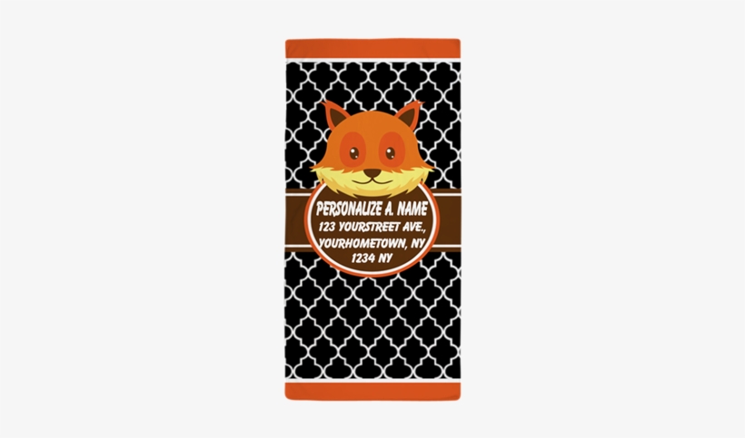 Orange Black Quatrefoil Personalized Beach Towel On - Paper, transparent png download