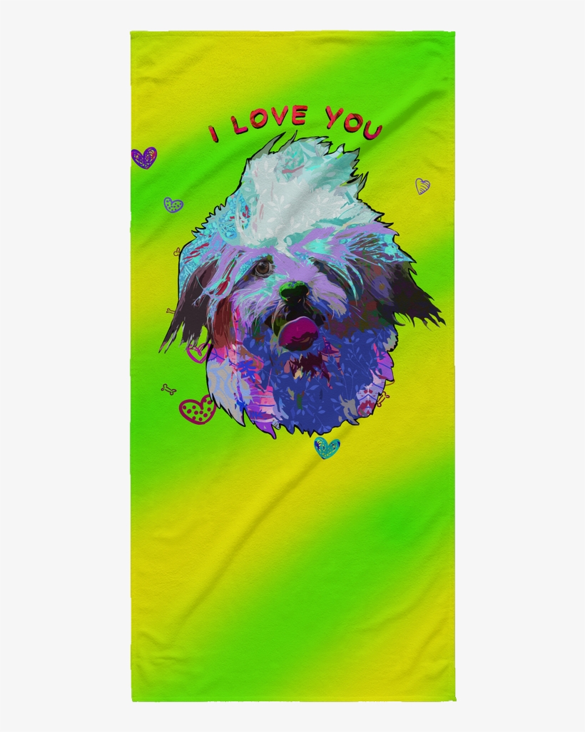 Lhasa Apso Beach Towel - Poster, transparent png download