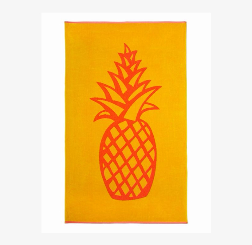 Linea Pineapple Beach Towel - Black And White Pineapple, transparent png download