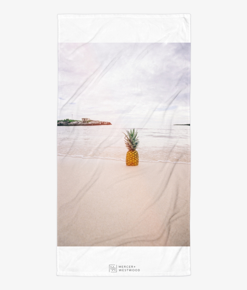 Beach Towel "fineapple" In White By Mercer Westwood - Pineapple On The Beach Because Pineapple, transparent png download