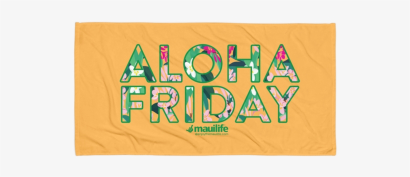 Mauilife™ Aloha Friday Orange Beach Towel - Graphic Design, transparent png download