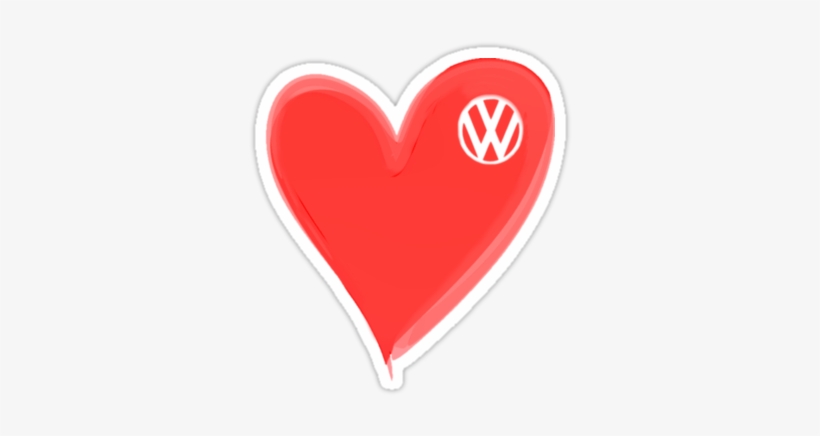 Volkswagen Love Logo Sticker By Melodyart - Vw Symbol, transparent png download