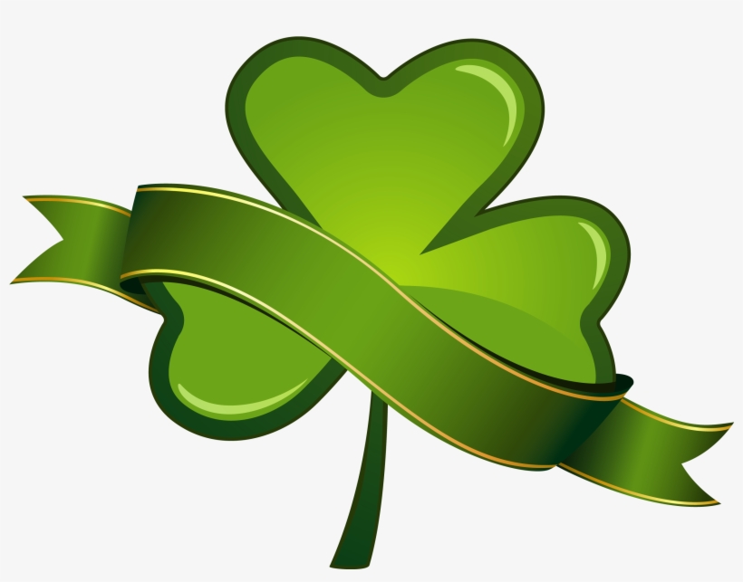 St Patricks Day Shamrock With Banner Png - Saint Patricks Day Png, transparent png download