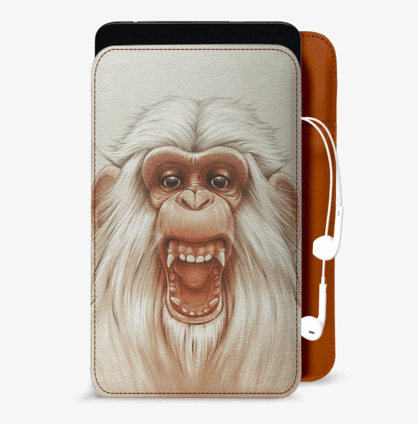Dailyobjects Twam Monkey Real Leather Sleeve Case Cover - Great White Angry Monkey Wall Tapestry - Small: 51", transparent png download