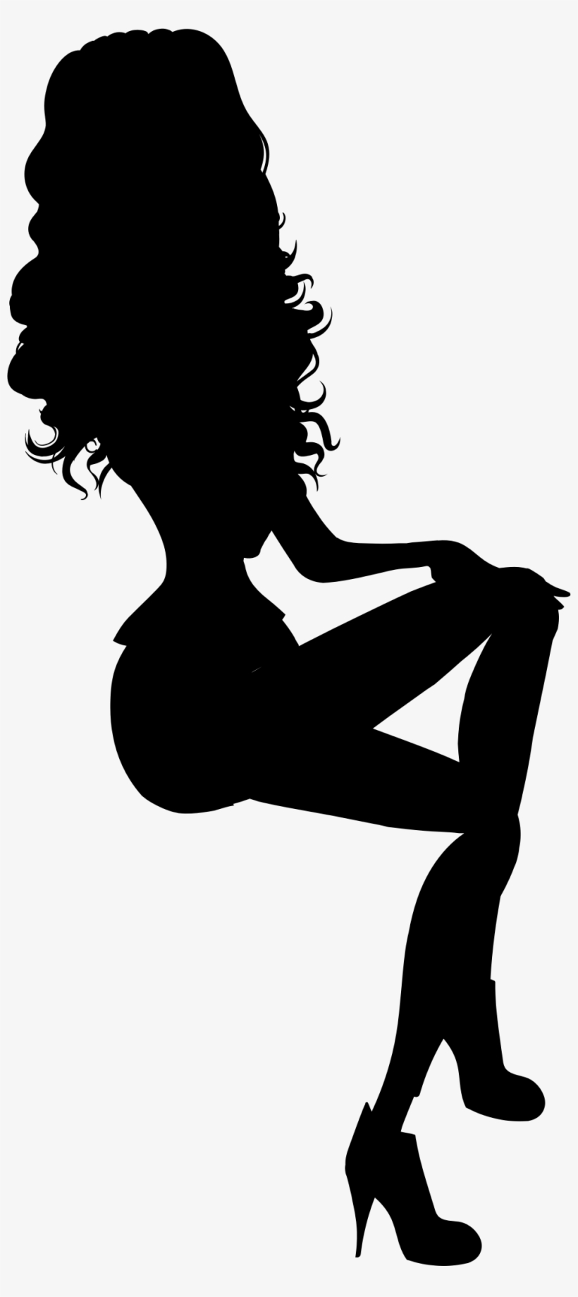 This Free Icons Png Design Of Sitting Woman Silhouette, transparent png download